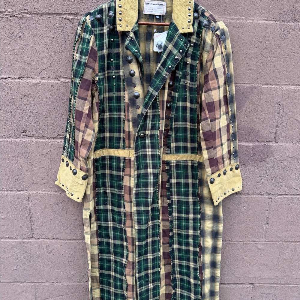 Free People NWT Size Small Rodeo Plaid Duster Jacket New Boho Bohemian